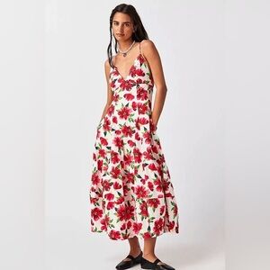 NWOT Free People Finer Things Printed
Midi Dress Size S